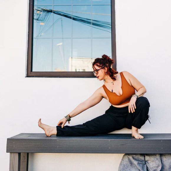 Bali Pant Smocked Waist Accent Tapered Leg Outdoor Travel Pockets Pants Black - Picture 10 of 11